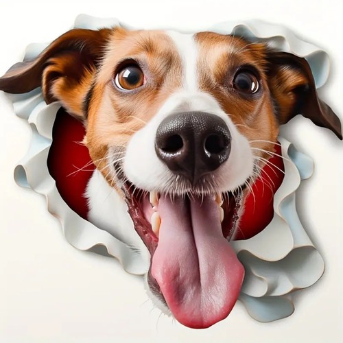 Peeking jack russell - peeking,
