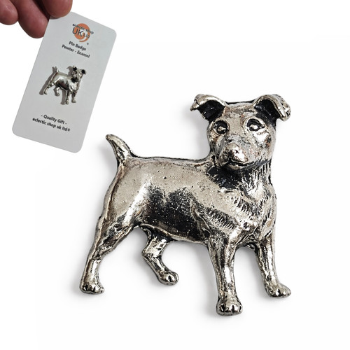 Jack russell pin badge pewter - pin,