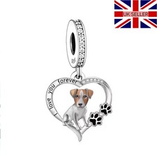 925 Silver Jack Russell Heart