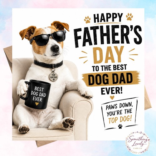 Jack russell fathers day card - russell,